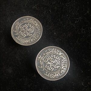 Arabic Calligraphic Script Sterling Silver Clip On Earrings Vintage